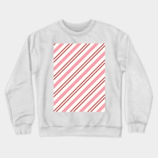 Cute xmas red pink stripes candy cane Crewneck Sweatshirt